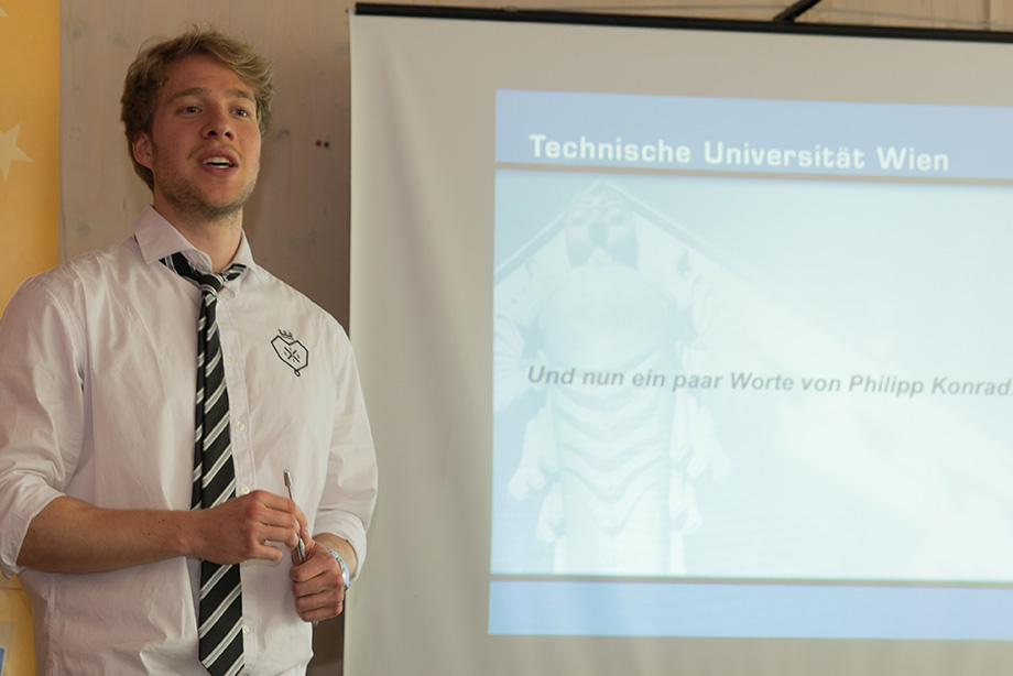 Philipp, our health and safety officer holding a presentation