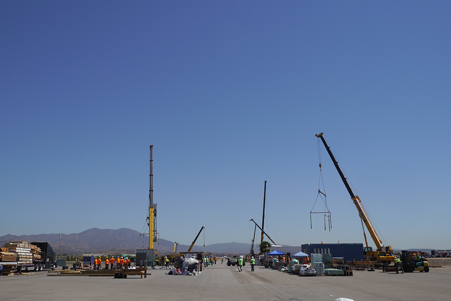 Panoramic view of the solar decathlon site.