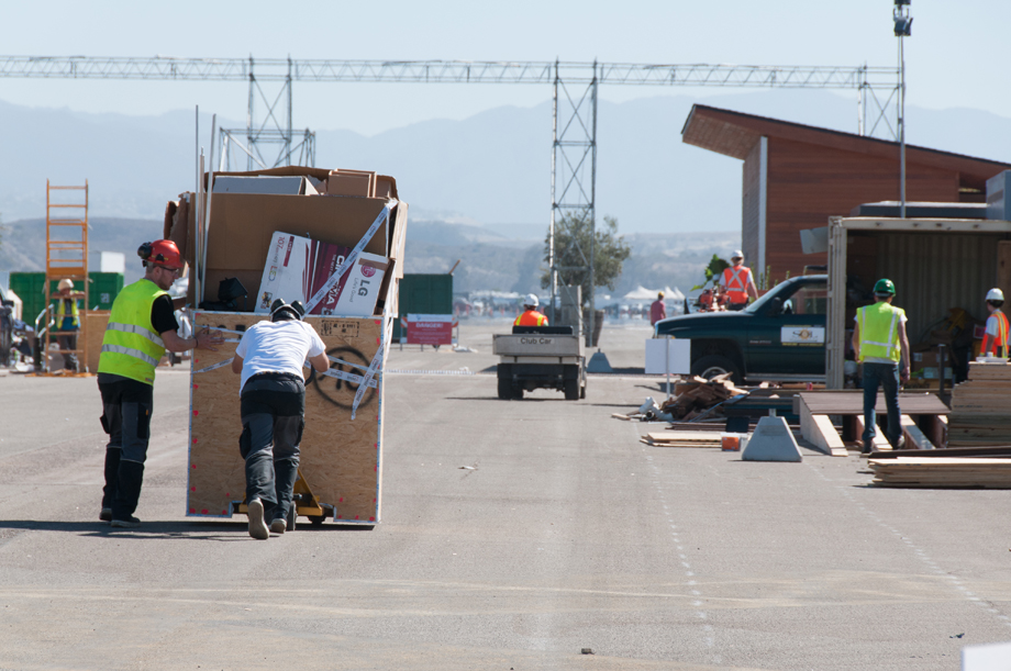 Pushing unnecessary equipment off site.