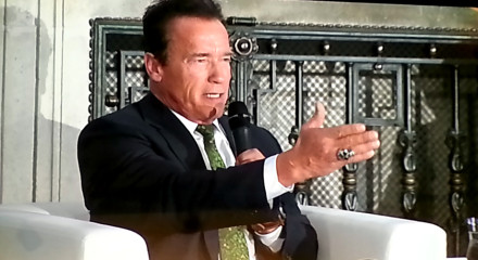 Arnold Schwarzenegger talking