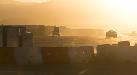 Mist over the construction site