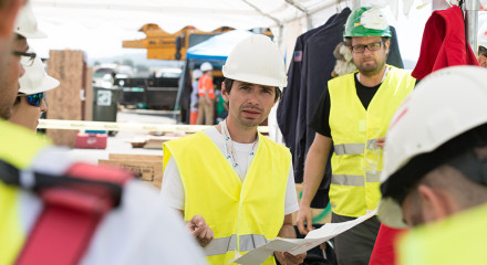 Project manager Greg explaining the plan for the day.